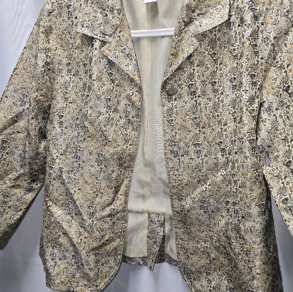 Chico's Gold and Black Women's Jacket(Size 1) - Picture 4 of 9